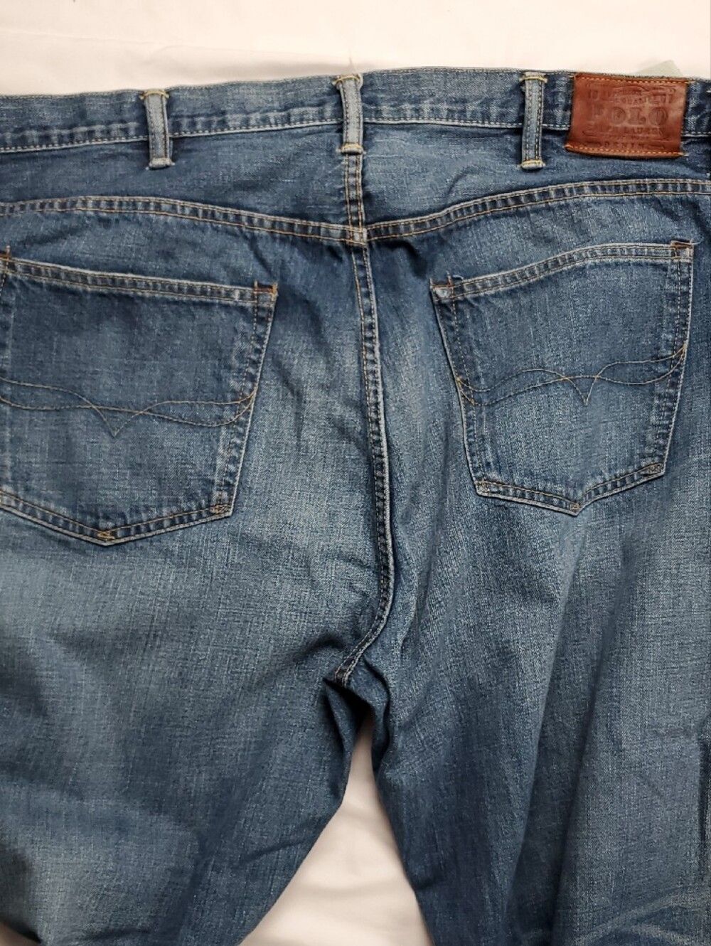 Vintage Y2K Polo Ralph Lauren Men's 44x32 Blue Straight Leg Denim Jeans PRL - Picture 13 of 15
